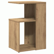 Table d'appoint chêne artisanal 36x30x56 cm bois d'ingénierie Modèle Apex Compact - 856559