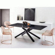 Table de réunion Pechino - placage bois - piètement design acier - 200/250 x 106 cm Table de réunion Pechino - placage bois - piètement design acier - 200/250 x 106 cm
