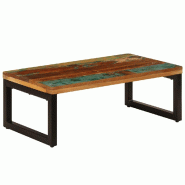 VidaXL Table basse 100x50x35 cm Bois de récupération solide et acier Modèle Atlas Master Confort - 247338XL