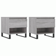 VidaXL Tables basses 2 pcs sonoma gris 50x46x50 cm bois d'ingénierie Modèle Oslo Nova - 830937
