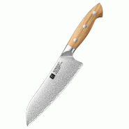 XinZuo - Santoku 18 cm – Série X02O Pin - fabriqué en acier composite 3 couches - multicolore X02O-RS
