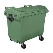 Bac de collecte roulant 4 roues avec couvercle plat - Capacité 660 L - Conforme à la norme EN 840 Bac de collecte roulant 4 roues avec couvercle plat - Capacité 660 L - Conforme à la norme EN 840