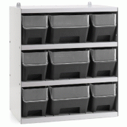 Casier DuoBox 9 tiroirs avec séparateurs et façades