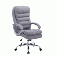 Décoshop26 - Fauteuil de bureau ergonomique et confortable jusqu'à 235 kg en tissu gris et métal chromé 10_0002404 - gris métal 3000251007848