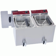 Diamond - Friteuse de table électrique 2x 8 litres + robinet de vidange - réf. F8E/D2 - inox AKS-F8E/D2