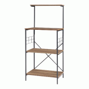 Helloshop26 - Étagère design intemporel salon chambre meuble de rangement 4 niveaux 133 x 60 x 42 cm marron  03_0011168 - 3000225604899