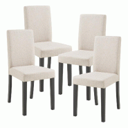 Helloshop26 - Lot de 4 chaises de salle à manger 89 x 43 x 54 cm moderne design robuste beige 03_0009828 - beige Bois massif 3000224886753