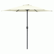 Helloshop26 - Parasol d'extérieur et mât en aluminium 270 x 246 cm blanc sable 02_0008286 - blanc aluminium 3000442947762
