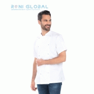 Veste de cuisine homme - manches courtes, 2 poches, 75 cm - JIM REMI CONFECTION_0