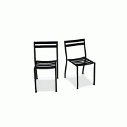 Lot de 2 chaises en métal FLANER - noir