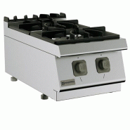 Mastro Plan de cuisson à gaz de table, 2 brûleurs 400x730x300 mm - VIRTUS - inox MS74PCGT