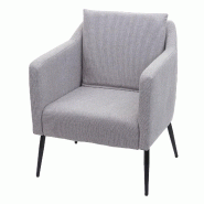 Mendler Fauteuil Lounge HWC-H93a, Fauteuil Cocktail Fauteuil Relax ~ Tissu/Textile gris clair - gris textile 74711