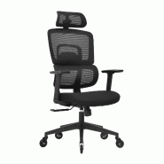 OfficeSense OS220 Chaise de Bureau Ergonomique – Chaise en Maille avec Appui-tête – Adultes - noir plastique 8721042800800