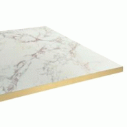 Restootab Plateau 110x70 decor marbre olympo chants laiton - blanc Bois manufacturé PL-11070M-MB.OLYM-LAI Restootab Plateau 110x70 decor marbre olympo chants laiton - blanc Bois manufacturé PL-11070M-MB.OLYM-LAI