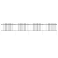 Vidaxl clôture de jardin avec dessus en lance acier 6,8 x 1 m noir 277614