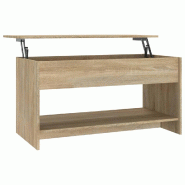 VidaXL Table basse chêne sonoma 102x50x52,5 cm bois d'ingénierie Modèle Élégia Chic - 809650