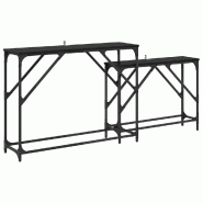 VidaXL Table console 2 pcs Chêne noir 100 x 28 x 75 cm Modèle Aero Panorama Classique - 882888