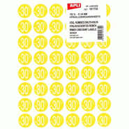 Apli Lot de 10 192 étiquettes adhésives avec taux de remise "-30%", diam. 24mm - 3270241017359