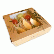 Boîte - bol salade boîte salade à fenêtre déco bambou 12,5x12,5x5cm   ref. Produit : bscf15g50