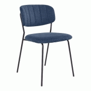 Chaise de repas alicante tissu bleu - empilable