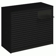 Comptoir Vertigo H T03noir spl.Droit L120cm 2tabl.Couliss.4tab.Amovib-noir