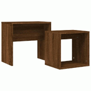 Décoshop26 - Lot de 2 tables d'appoint gigognes en bois d'ingénierie marron DEC040503 - marron Bois massif 3000264966118