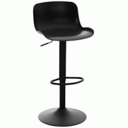 Décoshop26 - Tabouret de bar x1 hauteur réglable et siège pivotant avec siège en plastique noir métal noir 10_0004530 - noir 3000252158716 Décoshop26 - Tabouret de bar x1 hauteur réglable et siège pivotant avec siège en plastique noir métal noir 10_0004530 - noir 3000252158716