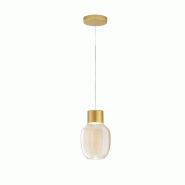 Fabas Luce Suspension Led Lapo 12 W 1300 Lm 3000 K À Intensité Variable, Structure En Métal Et Verre Borosilicate, Couleur Cognac - 3768-40-365 - b