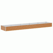 Helloshop26 - Jardinière surélevée 485 x 100 x 36 cm drainage optimal style industriel extérieur en acier galvanisé marron clair 02_0059049 - mar