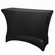 Housse extensible pour table pliante rectangulaire 180x75 cm ZOWN XL180 – Noir - noir polyester SPTTP-00258