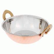 Mini cassolette inox cuivre avec anses Ø15x5,5cm - par 6