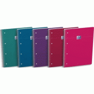 Oxford Lot de 5 Cahier Smart rel. Spirale A4+, 160p./80 feuilles 90g/m², Séyès, coloris assortis (5) - 3020120220239