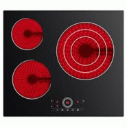 Plaque de cuisson vitrocéramique CDV 60 cm 3 zones 9 niveaux, commande tactile 5700 W CDVER573 - noir céramique CDVER573 Plaque de cuisson vitrocéramique CDV 60 cm 3 zones 9 niveaux, commande tactile 5700 W CDVER573 - noir céramique CDVER573