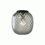 ROSSINI ILLUMINAZIONE Plafonnier Oban Noir Avec Ballonton En Verre Soufflé À La Bouche Effet Huile - Plafonnier E27 75W - Groupe Rossini - OBA202NPT