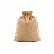 Sachet lien de fermeture coulissant jute naturel 12,5x11cm - par 48