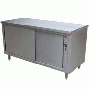 Table sur armoire chauffant portes coulissantes profondeur 700 mm g... - PTE127/B