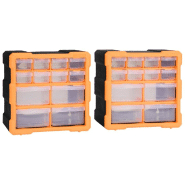 Vidaxl organisateurs multi-tiroirs avec 12 tiroirs 2 pcs 26,5x16x26 cm 147581