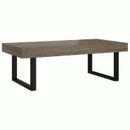 VidaXL Table basse Gris et noir 120x60x40 cm MDF et fer Modèle Atlas Infinite Classique - Bois manufacturé 286104
