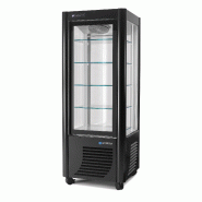 Vitrine réfrigérée négative ventilée 400L 4 faces vitrées SCAIOLA - Noir_0