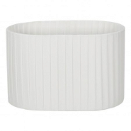 Abat-jour oval ribbon wrapped white - 7782