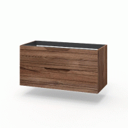 AQA Design Meuble sous-vasque en MDF avec 2 tiroirs en chêne SOLMIRA Rio Oak L.100 P.45 H.50 MPSO150-RR - marron Bois manufacturé MPSO150-RR