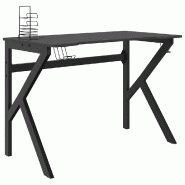 Bureau de jeu avec pieds en forme de K Noir 110x60x75 cm Modèle Atlas Office Pro Nova - 8720286566657