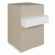 Comptoir Cage taupe repose sac blanc 1 tiroir 1 tablette 60x60/76x93cm