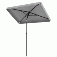 COSTWAY parasol balcon rectangulaire 210x130cm, inclinable 30° deux côtés, avec sac, protection solaire jardin terrasse - gris métal ZB35543SD