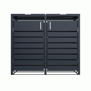 COULEURS DU MONDE Abri poubelles  2 bacs – Acier galvanisé coloris gris - gris acier 3700263329470