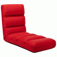 Décoshop26 - Fauteuil de sol chaise de sol piable réglable en PVC rouge DEC026242 - rouge 3000255713400