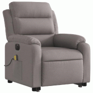 Fauteuil inclinable de massage électrique Taupe Tissu Modèle Tervessia - 8721012175129