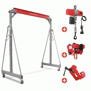 Grue à portique 1 t + palan électrique à chaîne sur batterie 36 V avec chariot et pince à poutre MW Tools PTLK1-SETKTB Grue à portique 1 t + palan électrique à chaîne sur batterie 36 V avec chariot et pince à poutre MW Tools PTLK1-SETKTB