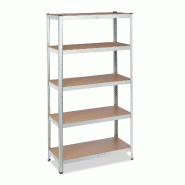 Helloshop26 - Étagère de rangement à charge lourde cave garage 180 x 90 x 40 cm fixation murale en MDF argenté 13_0010102 - argenté Bois manufact