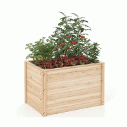 Helloshop26 - jardinière en bois de sapin 100 x 64 x 65,5 cm bac à fleurs base ouverte pour plantes à racines profondes style 20_0012227 - 30002271